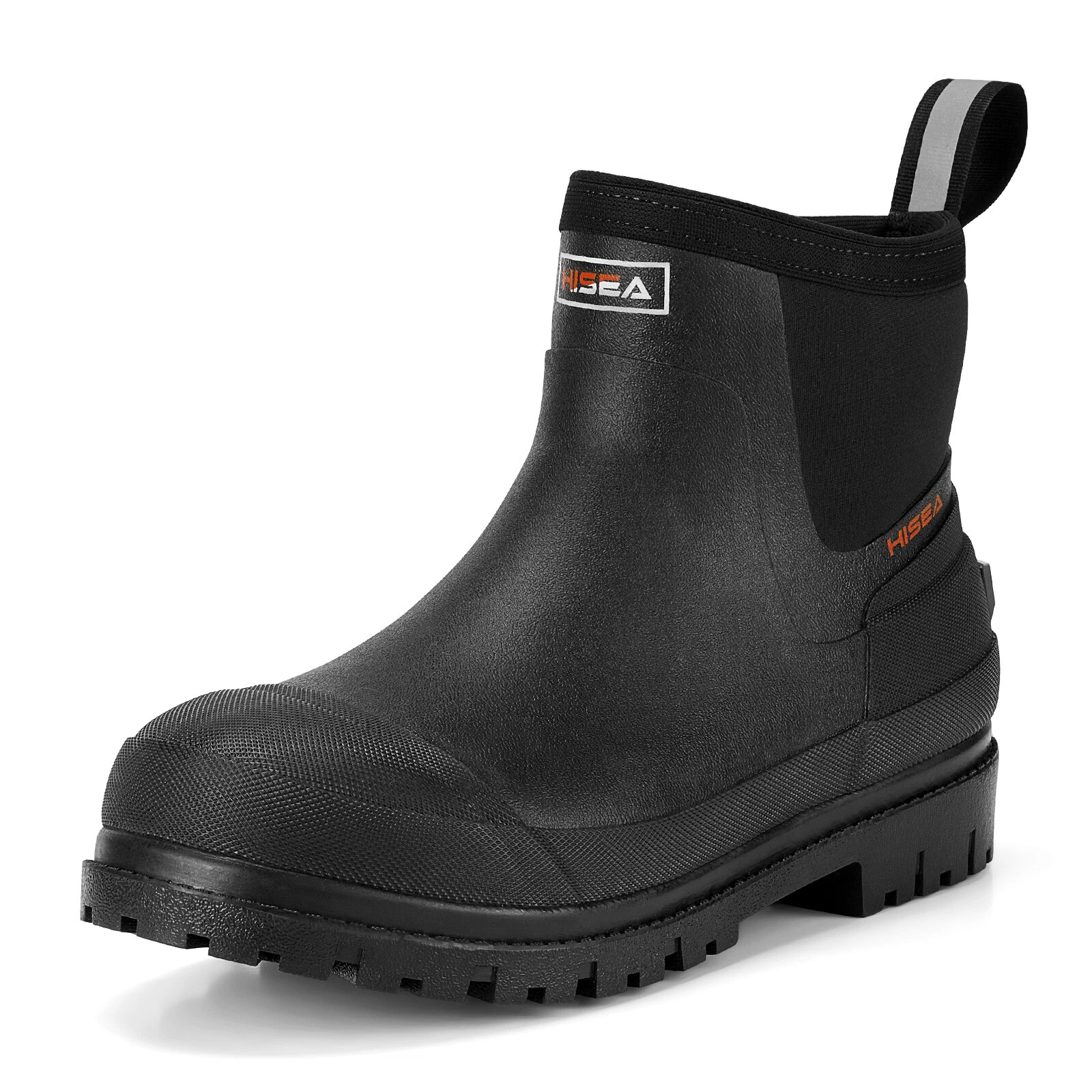 HISEA Men Ankle Chelsea Rain Boots Steel Shank Waterproof Yard Mud Work Booties
