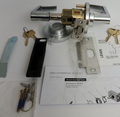 ''New'' Dorma Store Room F91 Function Lever Lock, C866D LR E 626, Keyed Both Sides