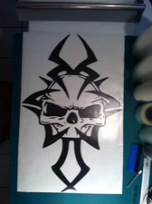 Skull Hood Decal Large Tribal Vinyl Graphic We custom size Car truck trailer etc