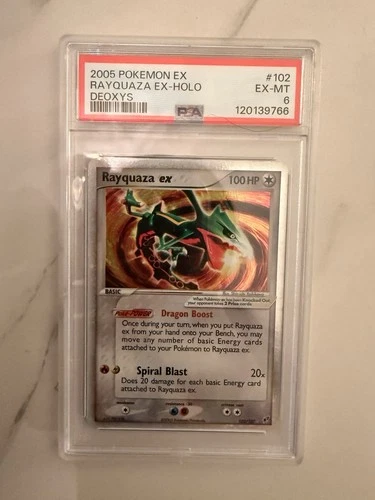 Pokémon 2005 Rayquaza ex EX Deoxys Ultra Rare Holo 102/107 PSA 6
