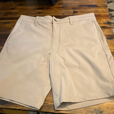 Member s Mark Men s Benton Chino Shorts Beige Flat Front Zip Pockets Recycled