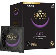 SKYN Elite, 36 Count, Ultra-Thin, Lubricated Latex-Free Condoms   FREE Shipping 
