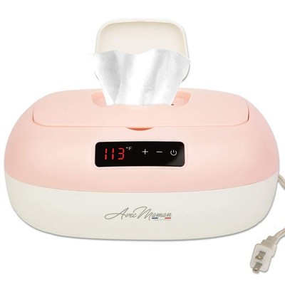 Avec Maman La Caresse Baby Wipe Warmer 7.28x3.94x2.95 Inch (Pack of 1), Pink
