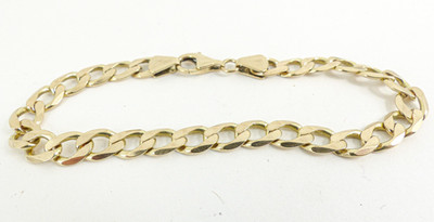 Panzerarmband 9 kt Gold massiv Glieder Herren gepunzt 8, Zoll  13 Gramm mit Geschenkbox