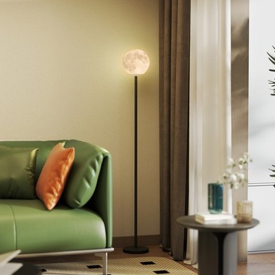 HOMCOM LED Mond Stehlampe Wohnzimmer Dimmbar Stehleuchte mit Fußschalter