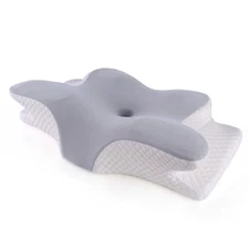 Butterfly Memory Foam Cervical Pillow Orthopedic Neck Support Grey