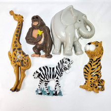 Set 5 Burwood Jungle Safari Zoo Animals Wall Hangings Wall Art Africa MCM Kids