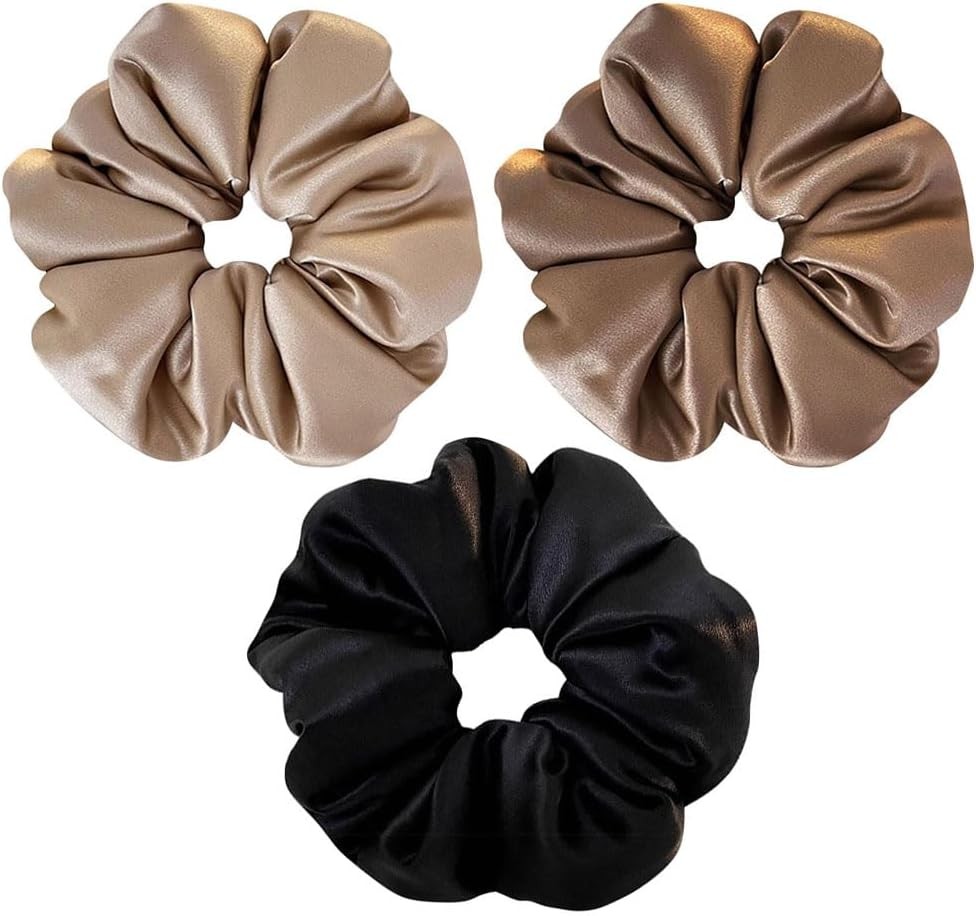 3PCS Silk Satin Hair Scrunchies Set Hairbands Sleep Headband Hair Rope Hair Tie