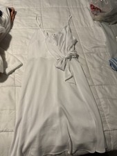 Women’s Express White Spaghetti Strap  Wrap Dress Size Medium