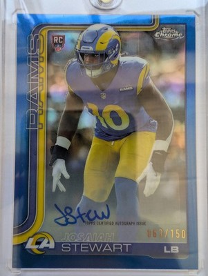 2025 Topps Chrome Rookie Auto Blue Josaiah Stewart 063/150 (RRA-JST) Rams RC