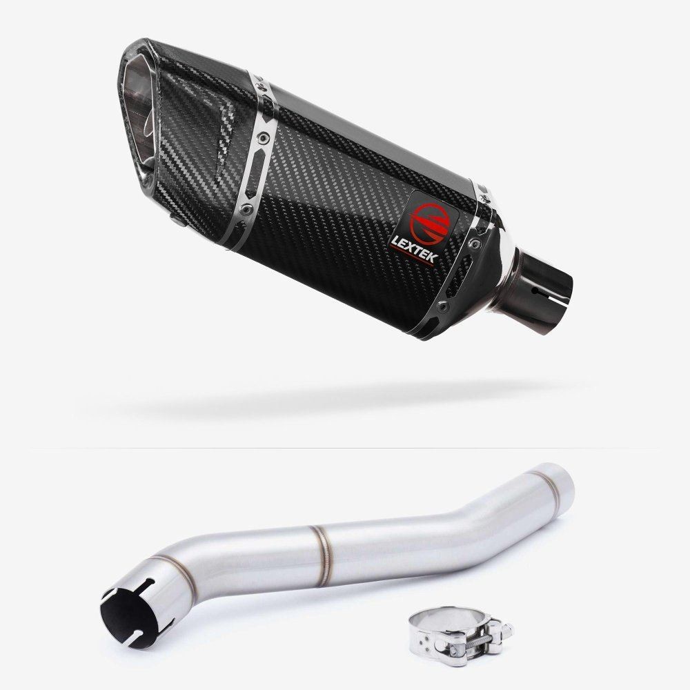 Lextek SP11C Gloss Carbon Fibre Exhaust 200mm for Honda CBR600 F (87-90)
