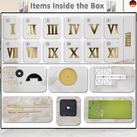 Diy 3D Wanduhren Moderne Mute GroßE Wanduhr Xxl Stumm Spiegel Aufkleber FüR Deko