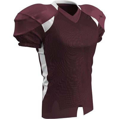 Open Box Champro Youth Huddle Football Jersey - MAROON BODY, WHITE BODY - L