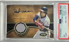 Rod Carew AUTO~JERSEY #01/50 Topps Tier One 2019 Autograph Patch Relic PSA 7 HOF