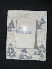 1998 Encore Group Snow Buddies Buddy Frame W/ Trees 3D Picture Frame 7” x 5.5”