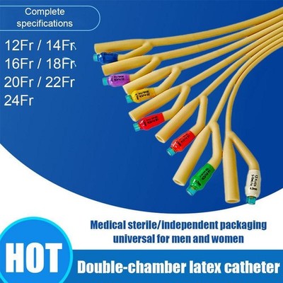Medical Disposable 2 Way Silicone Urinary Catheter For /12/14/16/18/20/22/24Fr