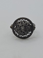 Vintage Sterling Silver 925 Filigree Done Ring Size 6