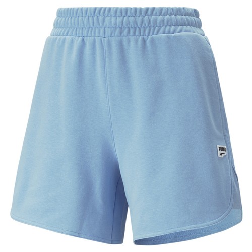 PUMA Downtown High Waisted Shorts Womens Blue Casual Athletic Bottoms 53836193 - Picture 1 of 2