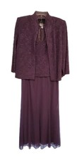 Alex Evenings Long Purple Dress With Jacket Size 12