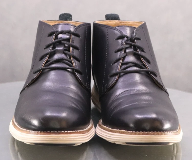 Botas Chukka Masculinas Cole Haan Original Grand $160 Tamanho 10 M Couro Preto C20739 - Imagem 3 de 4