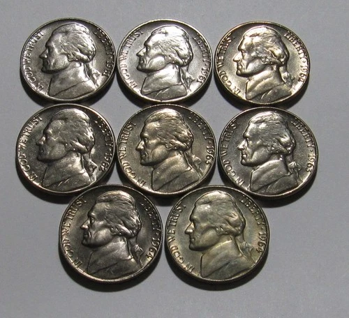 1961 PD 1962 PD 1963 PD 1964 PD Jefferson Nickel - BU Condition - 113SA