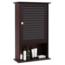 Bathroom Wall Mount Storage Cabinet Single Door w/Height Adjustable Shelf