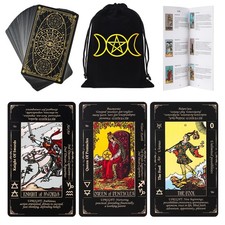Fofeadm Tarot Cards with Guide Book  Linen Carry Bag, 78 Classic Original Tarot