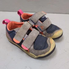 PLAE Ty Little Girl's Size 8 Comfort Running Shoes Gray Blue Pink Orange