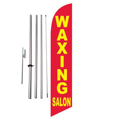 Waxing Salon Hair Advertising Feather Banner Swooper Flag Kit +spike
