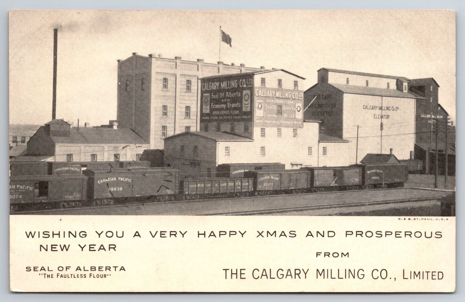 Original Old Vintage Antique Postcard Calgary Milling Company Alberta Canada