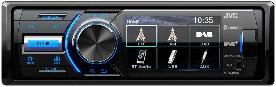 Autoradio Monitor 1 din Schermo Touch DAB Bluetooth USB Aux-In 3 RCA Retrocamera - Immagine 3 di 4