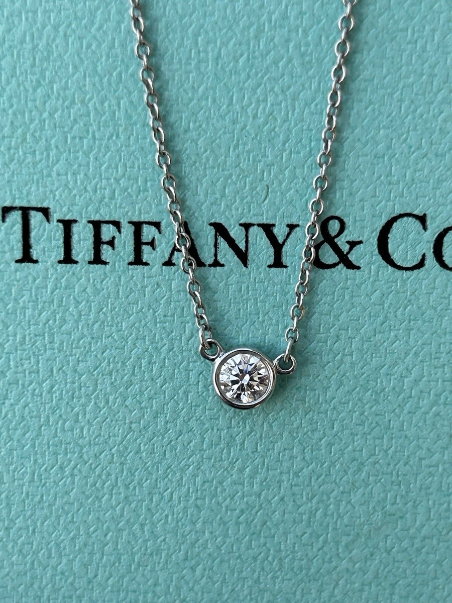 Tiffany & Co Elsa Peretti Platinum Diamond by the Yard Necklace 