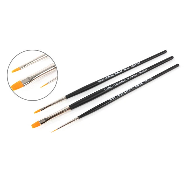 Tamiya Modelling High Finish Paint Brush Set of 3 Brushes 87067