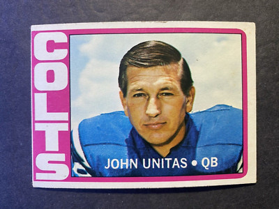 1972 Topps Football Johnny Unitas Baltimore Colts Card #165 Hall of Famer (b)