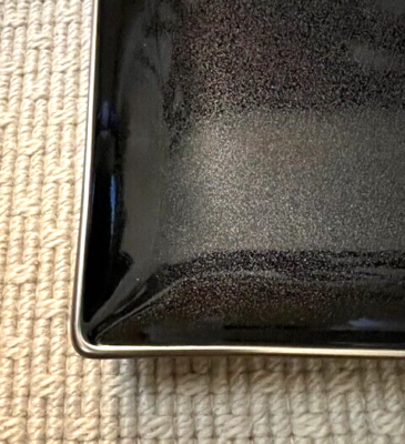 Rare J.L. COQUET Jaune de Chrome Limoge Porcelain Lg Square Noir