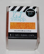NIB Heidi Swapp Decorative Orange Glitter Tape 2" wide x 9 ft