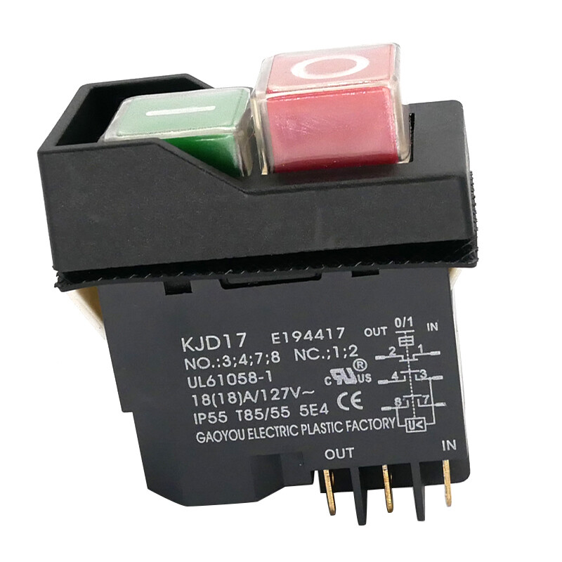 1PC KJD17 6 pin UL 61058 1 E194417 18A 127V 5E4 T85 55 Push Button 1pc-kjd17-6-pin-ul-61058-1-e194417-18a-127v-5e4-t85-55-push-button