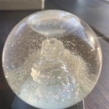 Cool Snow Globes CRYSTAL BUDDHA 4 Inch Diameter On Pedestal Fine Flakes