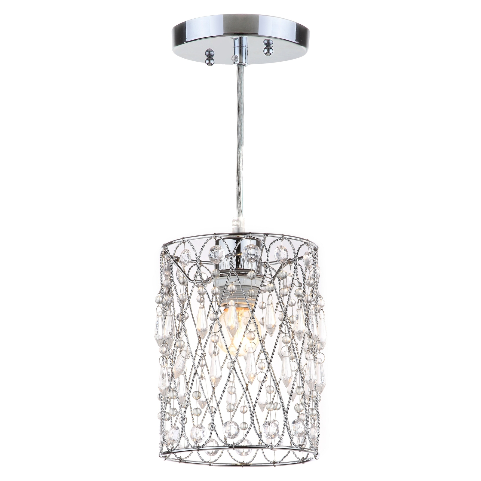 SAFAVIEH Lighting Vega Adjustable 1-light Chrome Beaded Clear 6