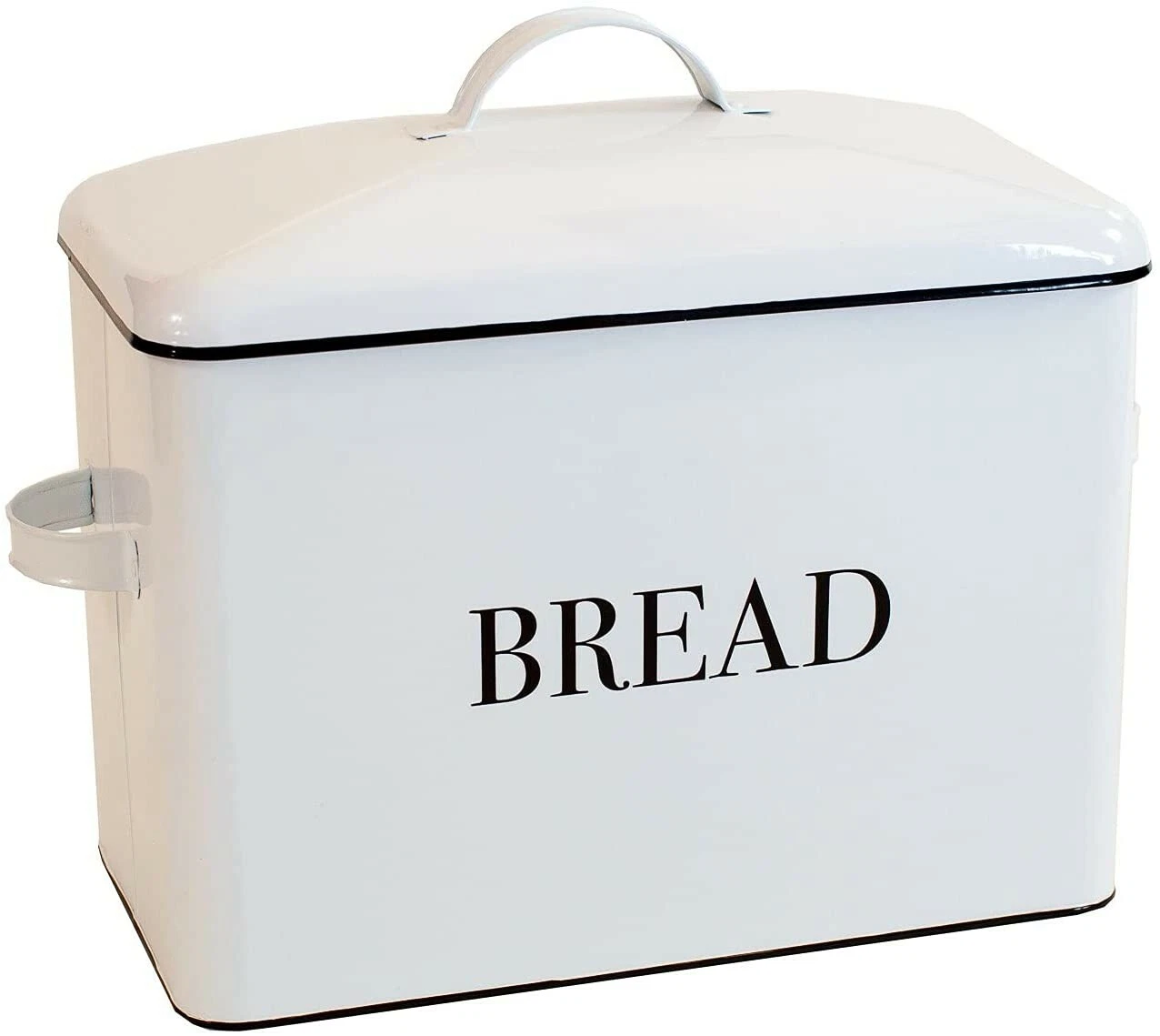 Farmhouse Metal Bread Box for Kitchen Counter - Large Container for