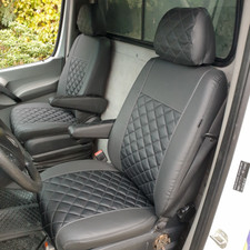 Sitzbezüge nach Maß Bequem Premium Kunstleder Angepasst für VW T5 mit 4 Armlehne