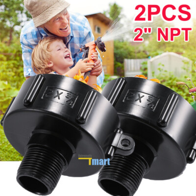 2PCS IBC Water Tank Reducing Adapter S60 Fine Thread to 2''NPS 3/4'' Fine Thread