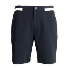 $118 Greyson Rally Tennis Shorts Mens Size 34 Black Performance Elastic Waist 8"