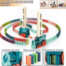 Kids Electric Domino Train Automatic Laying Dominoes Brick Car Blocks Toy Set US