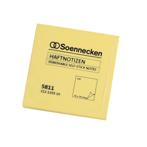 20 x Haftnotizen Notizzettel Klebezettel Notes Soennecken 75x75mm 100 Blatt gelb - Bild 2 von 2
