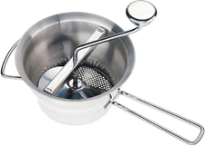 Stainless Steel Food Mill, Silver, Large, 18/10 Steel, 4 Interchangeable Discs,