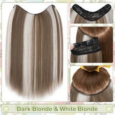 One Piece Clip In Hair Extensions Extra Thick Full Head As Human Real Hairpiece