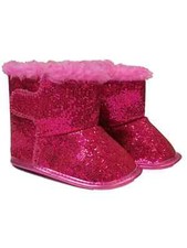 Toddler Infant Girls Pink Glitter Faux Fur Ankle Boots Dress Crib Shoes 3