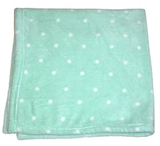 Cloud Island Target Green White Polka Dot Baby Blanket Soft Security 28x29