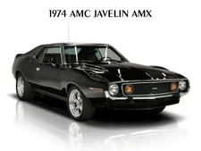 1974 AMC American Motors Javelin AMX in Black Metal Sign: 12x16" & Free Shipping